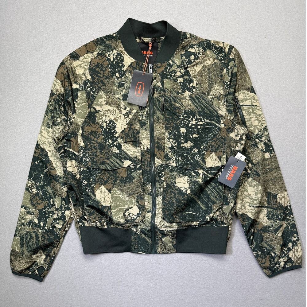 Bass Outdoor Men's Easy-Pack Travel Camo Bomber Jacket, Camo small $119